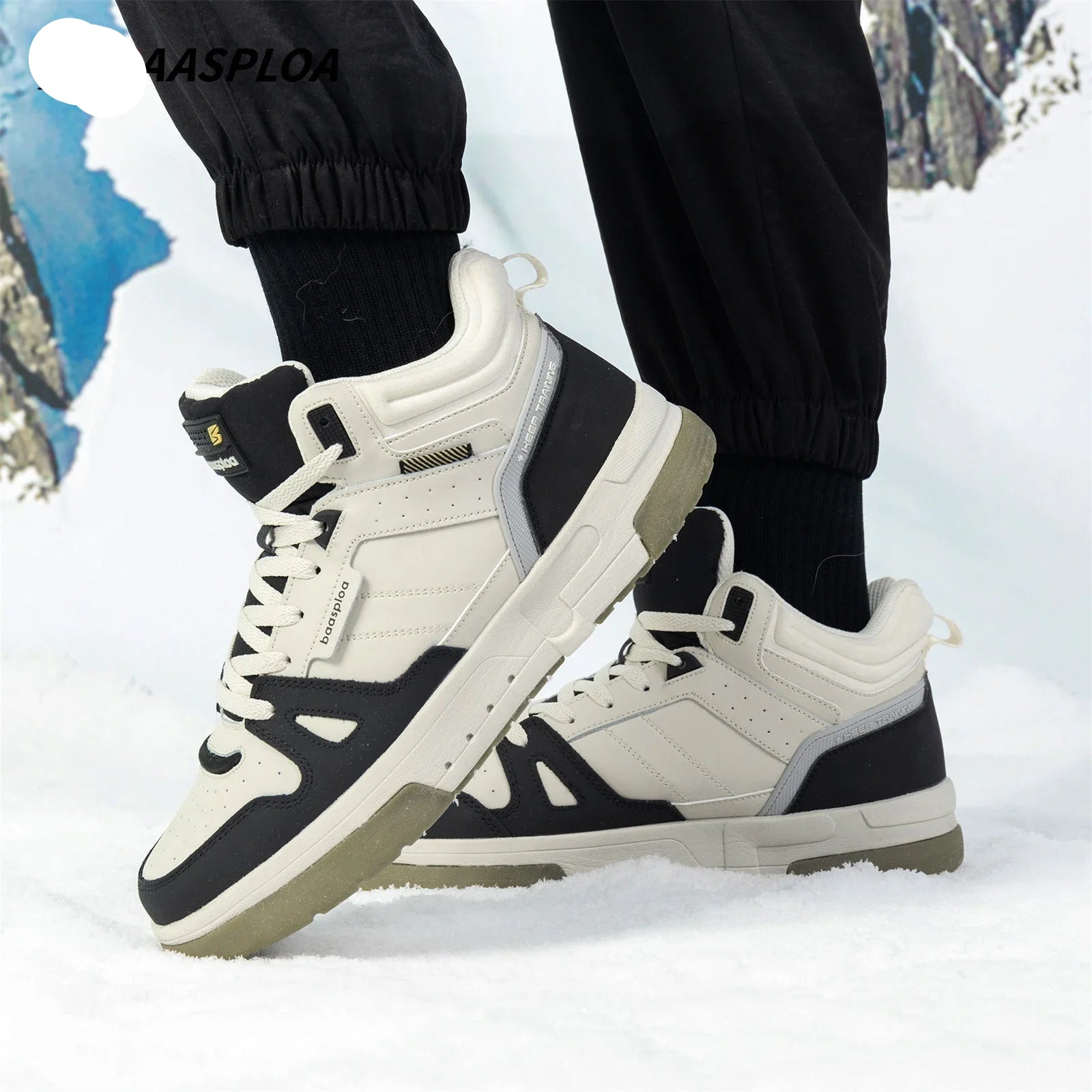 Footmaxldn Men's Winter High-Top Sneakers | Plush Warm Cotton Casual Shoes - footmaxldn