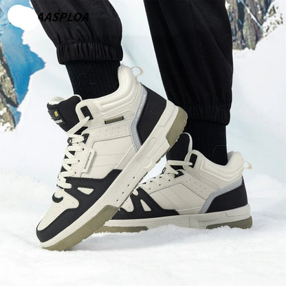 Footmaxldn Men's Winter High-Top Sneakers | Plush Warm Cotton Casual Shoes - footmaxldn