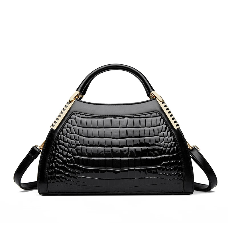 Alligator Patent Leather Shoulder Crossbody Hand Bags for Women Brand Luxury Handbags Women Bags Designer Hobos Two Layers Sac - footmaxldn