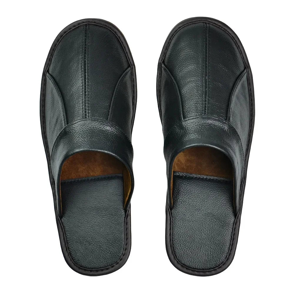 Men's Split Leather Indoor Slippers | Footmaxldn