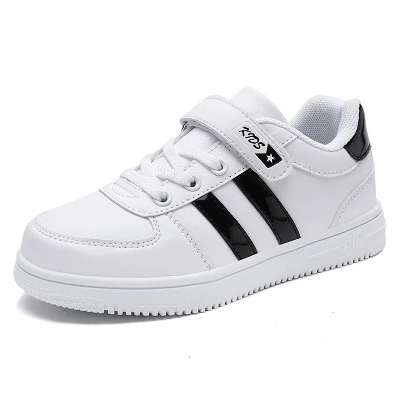 White sneakers with black stripes on a white background, featuring the brand 'NGBGAGA'.