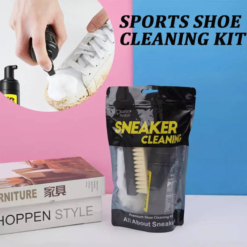 Footmax Sneaker Cleaning Kit - 3-Piece Dry Cleaning Spray Set for White Shoes