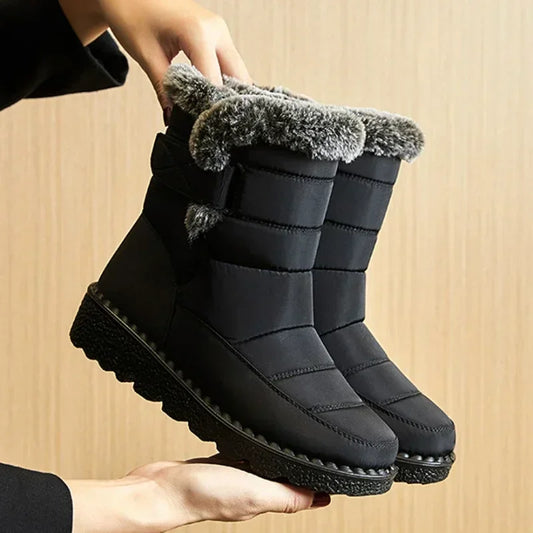 Footmax Waterproof Winter Boots Women - Faux Fur Snow Boots 2025 - footmaxldn