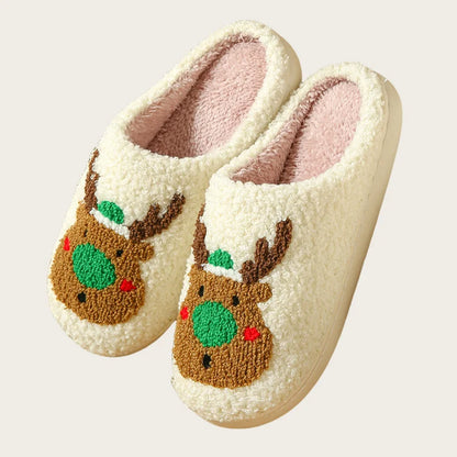 Footmax Winter Christmas Slippers - Warm Plush Indoor Slides for Men & Women - footmaxldn