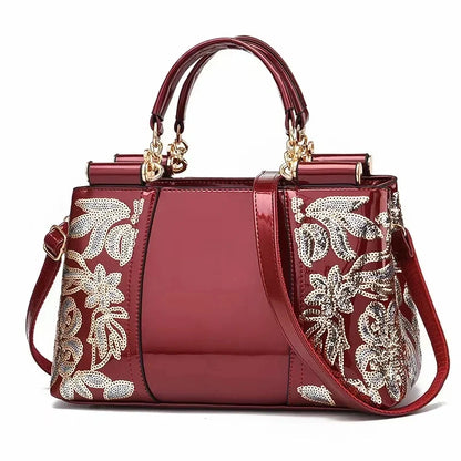 Footmax Vintage Gold Embossed Tote Bag - Large Capacity Women's Handbag