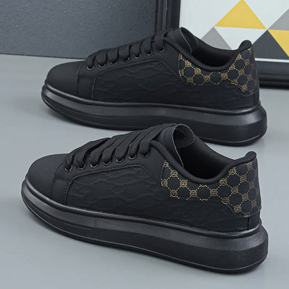 Footmax Luxury Leather Thick Sole Sneakers | Premium Walking Shoes - footmaxldn