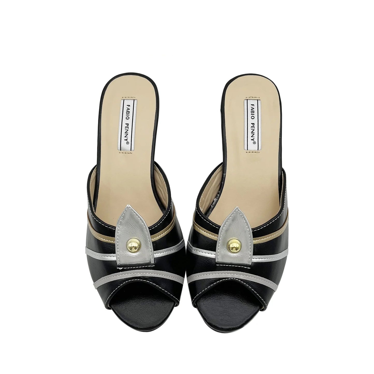 2025 New stylish and shiny little golden pearl party women's slippers, casual, comfortable and sexy women's sandals - footmaxldn