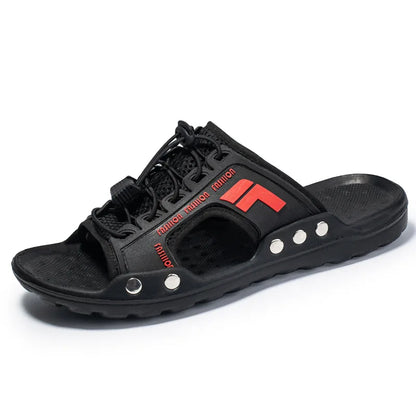 Mens slippers summer, leather - FOOTMAX