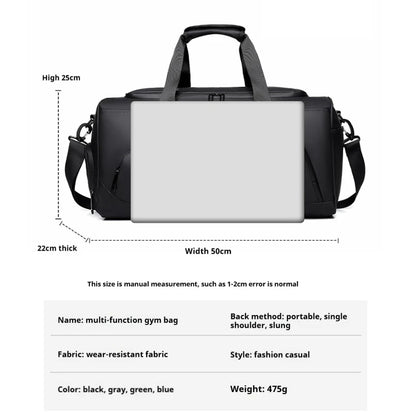 Footmax Sports Gym Bag - Large Capacity Travel Duffel with Shoe Compartment