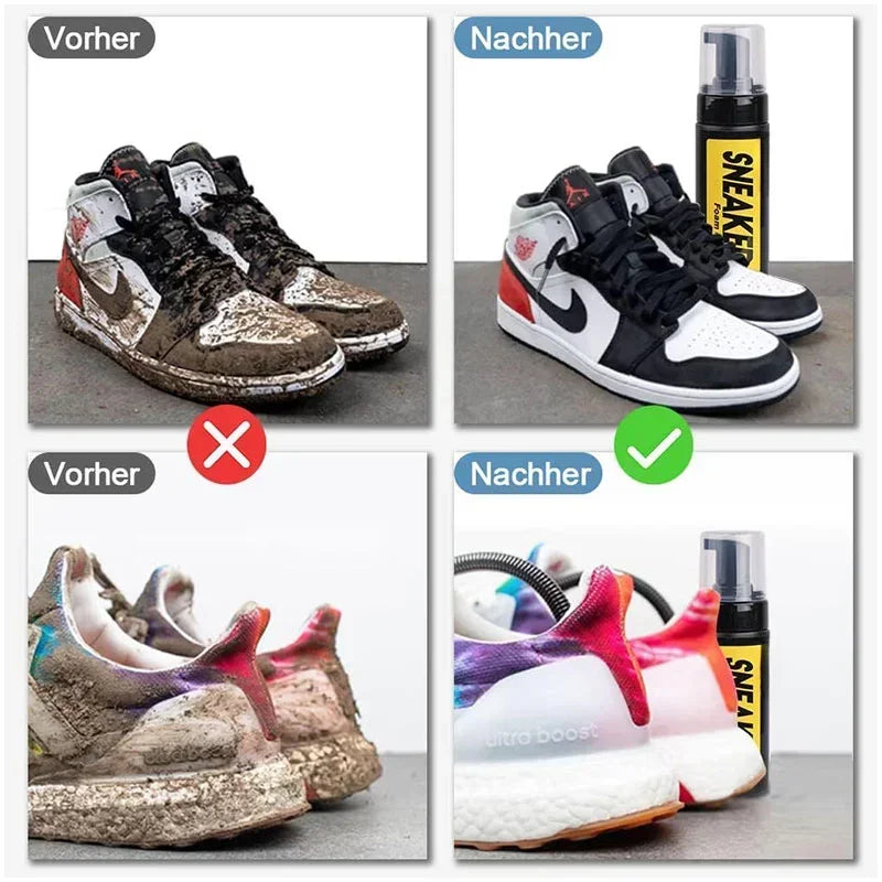 Footmax Sneaker Cleaning Kit - 3-Piece Dry Cleaning Spray Set for White Shoes