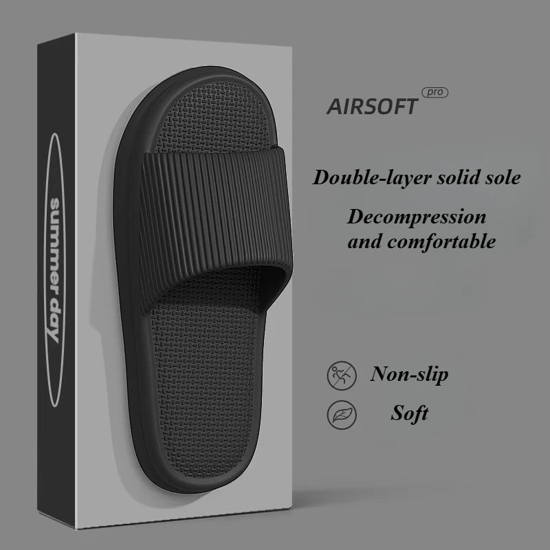 Brand Couple Home Simple Slippers EVA Soft Sole Light Slippers Bathroom Non-slip Slides Men's Outdoor Sandals Zapatillas De Casa - footmaxldn