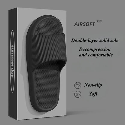 Brand Couple Home Simple Slippers EVA Soft Sole Light Slippers Bathroom Non-slip Slides Men's Outdoor Sandals Zapatillas De Casa - footmaxldn