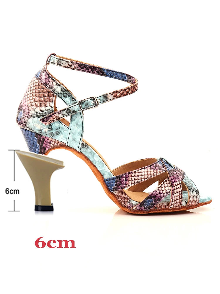 Women's Snake-Print Latin Dance Shoes | Footmaxldn