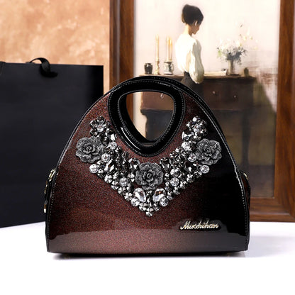 Footmax Diamond Embellished Dumpling Bag - Women's Crossbody Shoulder Handbag 2025