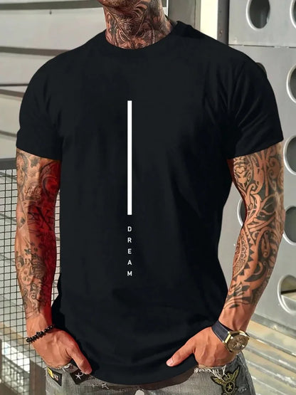 Footmax Men's Oversized Letter Print T-Shirt - Casual Summer Sports Tee - footmaxldn