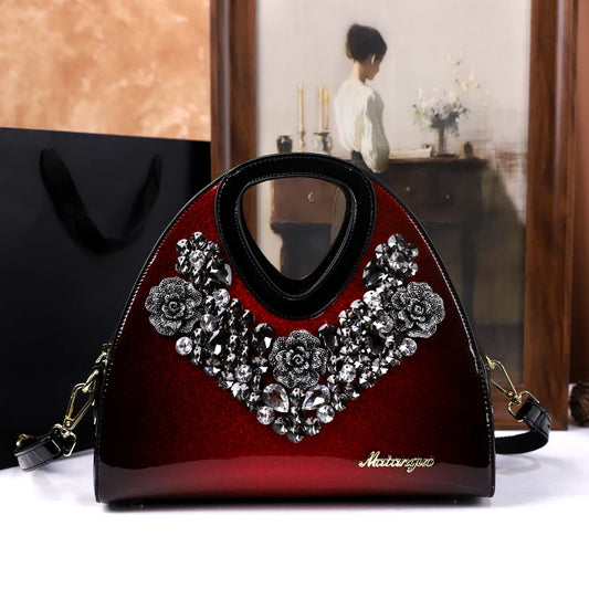 Footmax Diamond Embellished Dumpling Bag - Women's Crossbody Shoulder Handbag 2025