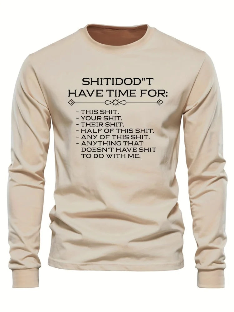 Men's Beige & Black Colour-Block Long-Sleeve T-Shirt