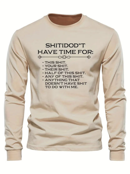 Men's Beige & Black Colour-Block Long-Sleeve T-Shirt
