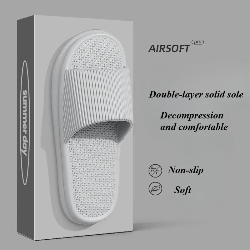 Brand Couple Home Simple Slippers EVA Soft Sole Light Slippers Bathroom Non-slip Slides Men's Outdoor Sandals Zapatillas De Casa - footmaxldn