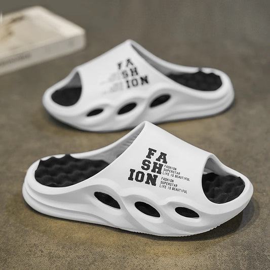FootMax Men's Summer Sports Slippers - Non-Slip Breathable Outdoor Slides - footmaxldn