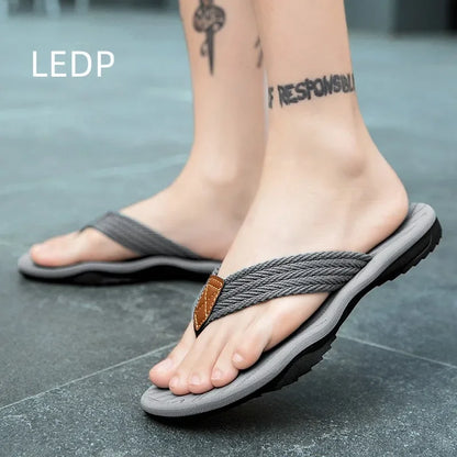FootMax Men's Beach Flip Flops - Casual Summer Sandals Non-Slip Flat Slippers - footmaxldn