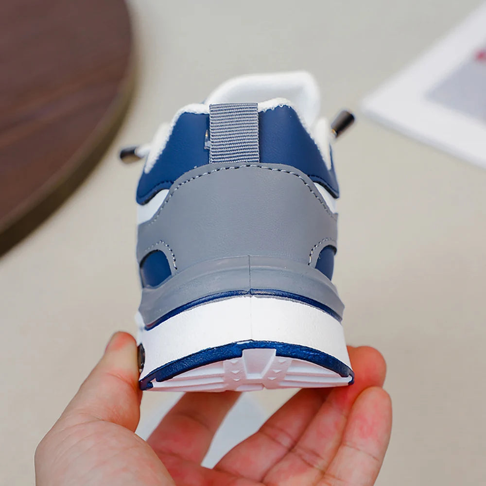 Teenager Kid's Sneakers For Autumn PU Leather Waterproof Children's Sport Shoes Trend Fashion Outdoor Running Shoes For Boys