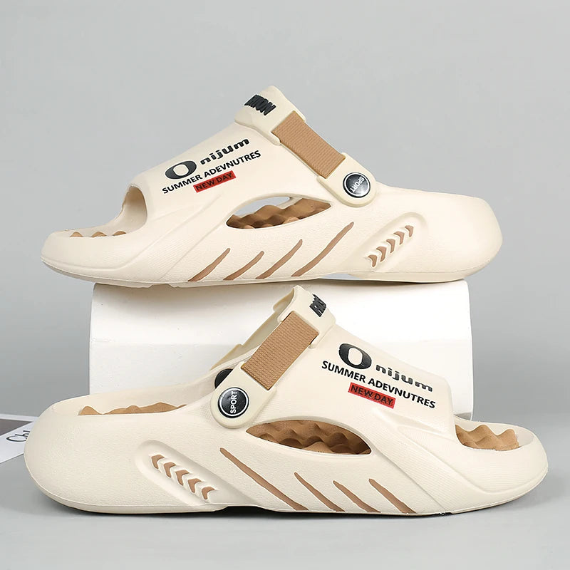 Men Slippers 2025 New Summer EVA Soft-soled Platform Slides Sandals Indoor Outdoor Walking Beach Shoes Flip Flops Mens Shoes - footmaxldn