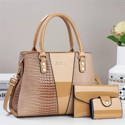 3Piece Set Casual Tote Bags Large Capacity Shoulder Bag Waterproof  Designer Female Handbag Simple Fashion Messenger Bags - footmaxldn
