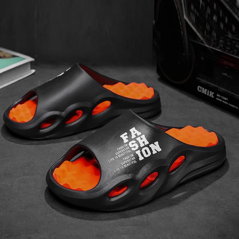 FootMax Men's Summer Sports Slippers - Non-Slip Breathable Outdoor Slides - footmaxldn