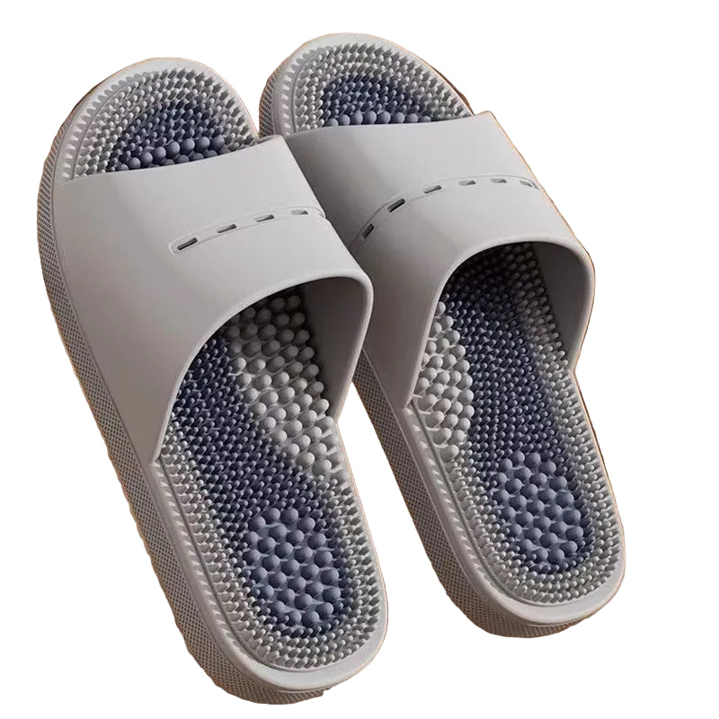 Men's Massage Slippers Anti-Slip Indoor Home Batoom Bathing Sandals Simple Sle PVC Material Comfortable Summer Slippers - footmaxldn