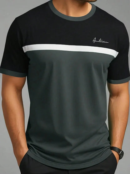 Footmax Men's Oversized Letter Print T-Shirt - Casual Summer Sports Tee - footmaxldn