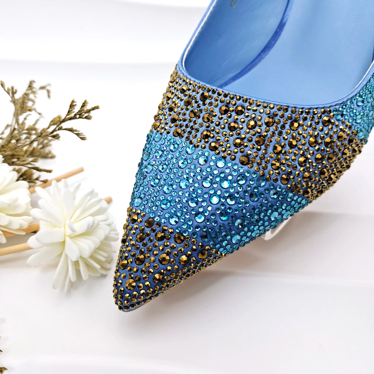 Footmaxldn Crystal Slingback Heels & Matching Clutch