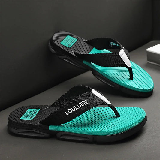 FootMax ELUVA Men's Beach Flip Flops - Lightweight Anti-Slip Summer Sandals 2025 - footmaxldn