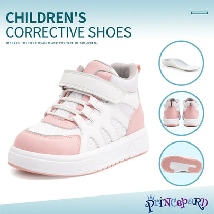 Footmax Kids Orthopedic Sneakers - Pink Blue Ankle Support Shoes for Flat Feet - footmaxldn