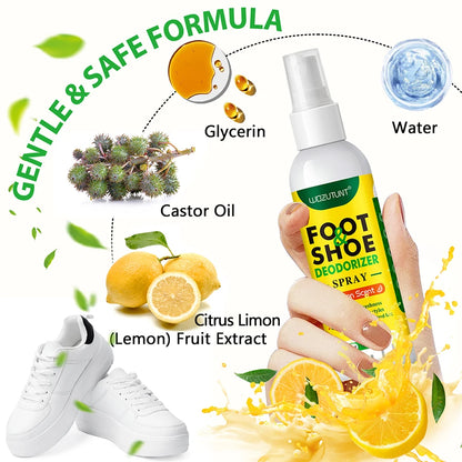 Footmax White Shoe Cleaner Kit - 100ml Foam & Deodorizer Spray for Sneakers