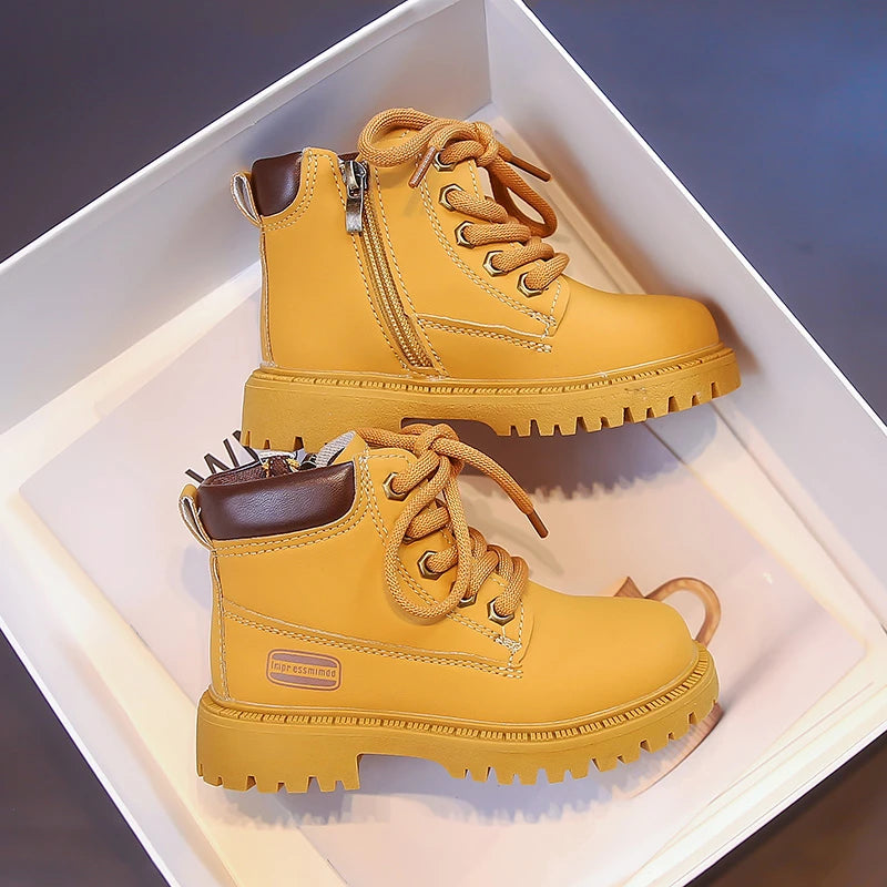 Footmax Kids Ankle Boots - Waterproof Non-Slip School Shoes for Boys - footmaxldn
