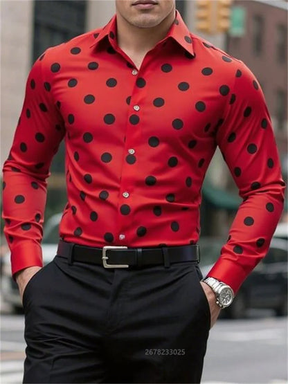Men’s Spotted Long-Sleeve Shirt | Footmaxldn
