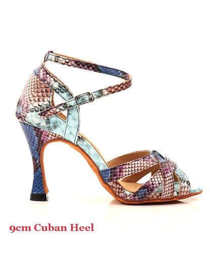 Women's Snake-Print Latin Dance Shoes | Footmaxldn