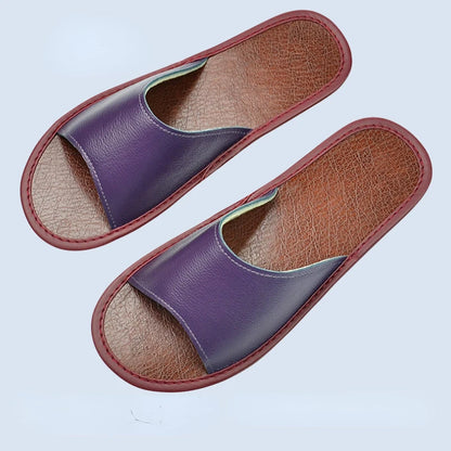 Genuine Leather Slide Sandals – Soft Insole, Non-Slip Sole | Footmaxldn