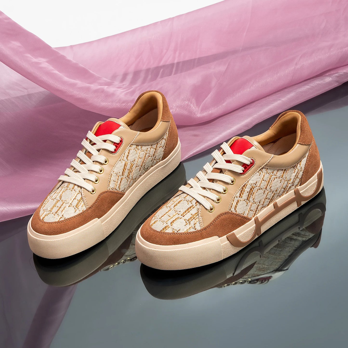 Footmaxldn Women's Embroidered Canvas Flat Sneakers