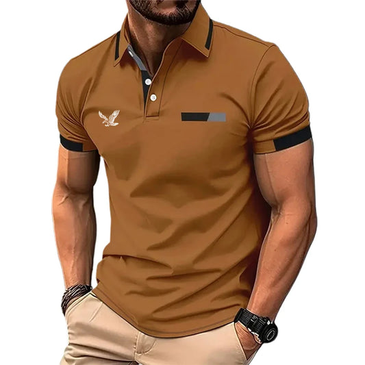 Footmax Men's Color Block Golf Polo - Short Sleeve Casual Work Shirt Regular Fit - footmaxldn