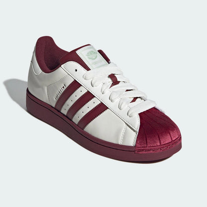 Adidas Superstar Unisex Sneakers – White & Burgundy Shell Toe | Footmaxldn