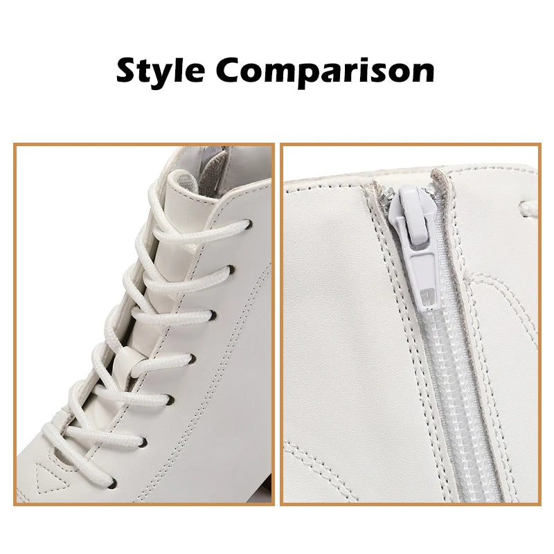 Footmax Women's White Dance Sneakers - 5cm Heel Ankle Boots for Jazz & Modern Dancing - footmaxldn
