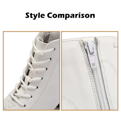 Footmax Women's White Dance Sneakers - 5cm Heel Ankle Boots for Jazz & Modern Dancing - footmaxldn