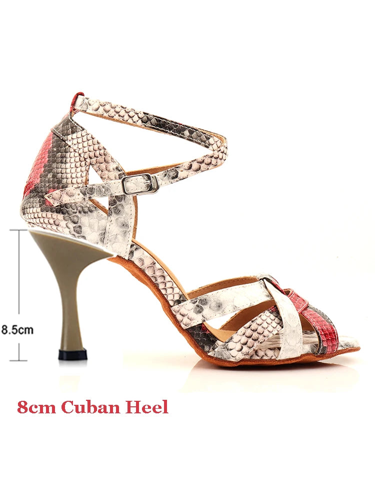Women's Snake-Print Latin Dance Shoes | Footmaxldn