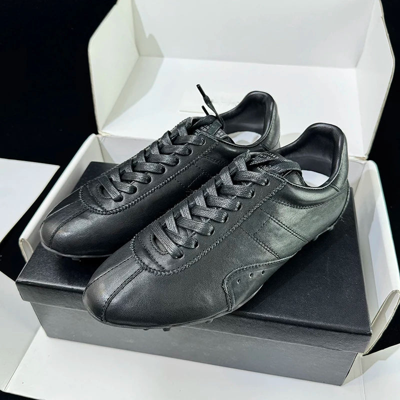 Footmaxldn Genuine Leather Lace-Up Casual Shoes