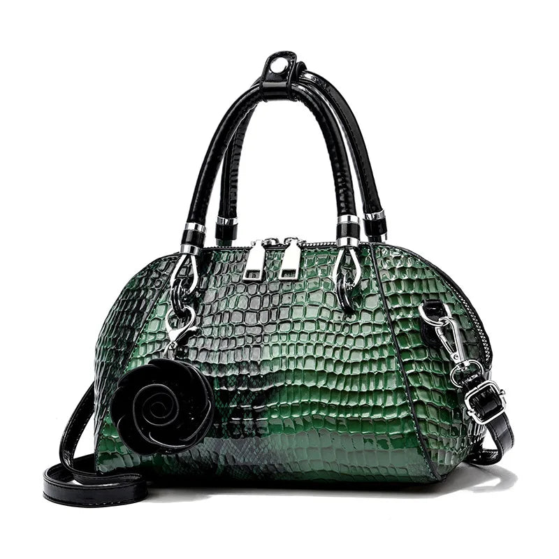 Yellow Crocodile Pattern Tote Bag - Small Shoulder Bag | footmaxldn - footmaxldn