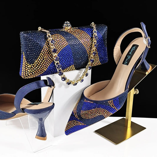 Women's Peep-Toe Wedge Shoes & Matching Bag Set | Footmaxldn
