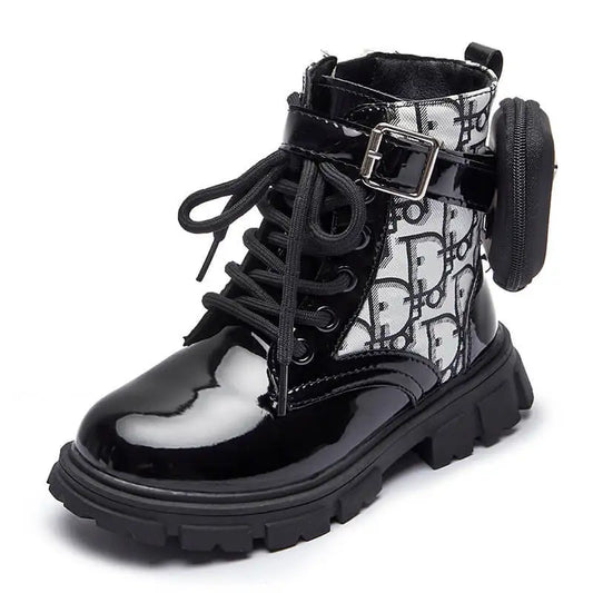 Spring and Autumn Girls Kids Shoes Ankle Boots Fashion British Style Single Boot Soft Sole Versatile Children's Leather Shoes - footmaxldn