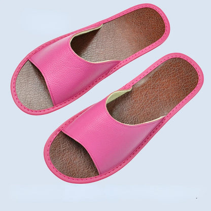 Genuine Leather Slide Sandals – Soft Insole, Non-Slip Sole | Footmaxldn